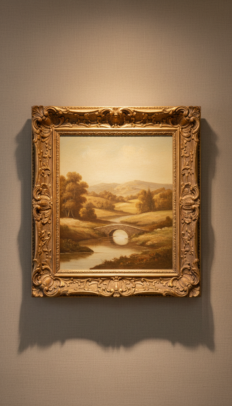 Ornate Gold-Framed Landscape